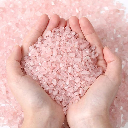 Natural Rose Quartz Crystal Quartz Rocks Chips Vase Filler Rocks for Succulent Plant Small Fish Tank Aquarium Gravel Decorative Pebbles Stones(200 gram)