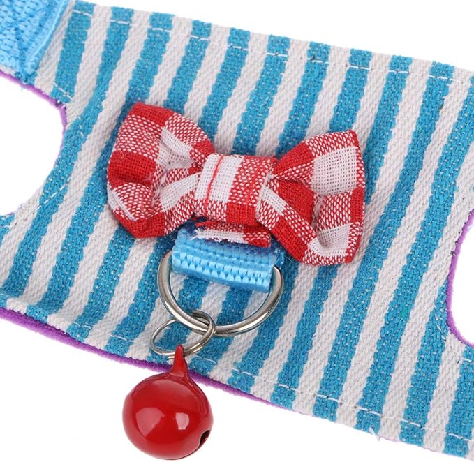 Bow Small Pet Leash Harness Vest Adjustable Comfortable Walking Training for Chinchilla Hamster