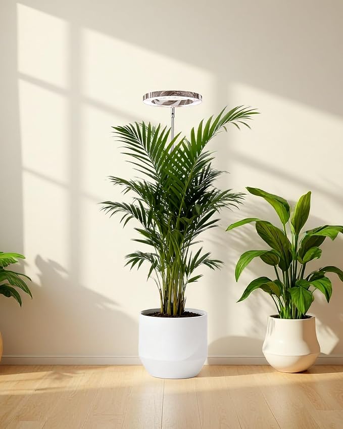Plant Grow Light,LED Growing Light Full Spectrum for Indoor Plants,Aluminum Marble Grain Plant Lights,Height Adjustable, Automatic Timer, 5V Low Safe Voltage