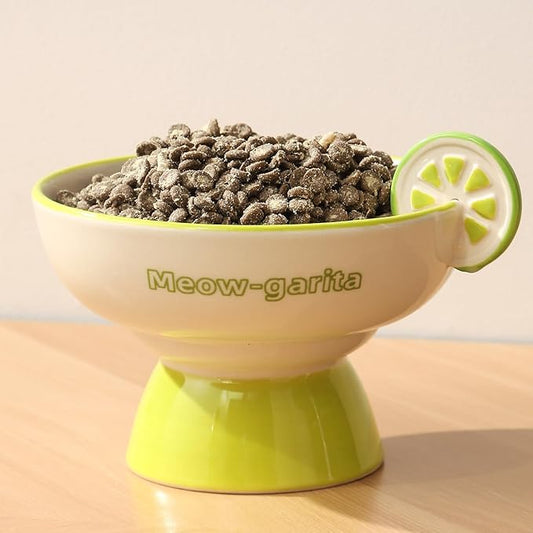 Elevated Cat Bowls Whisker Friendly. Ceramic Raised Whisker Fatigue Cat Bowl for Indoor Cats Protect The Spine and Prevent Vomiting. KGCCIZI