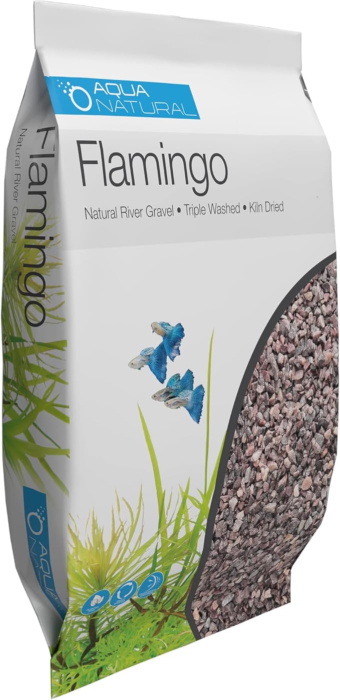 Aqua Natural Flamingo 10lb Gravel Substrate for aquascaping, Aquariums, vivariums and terrariums 4-6mm, Rose Pink (Pack of 4)