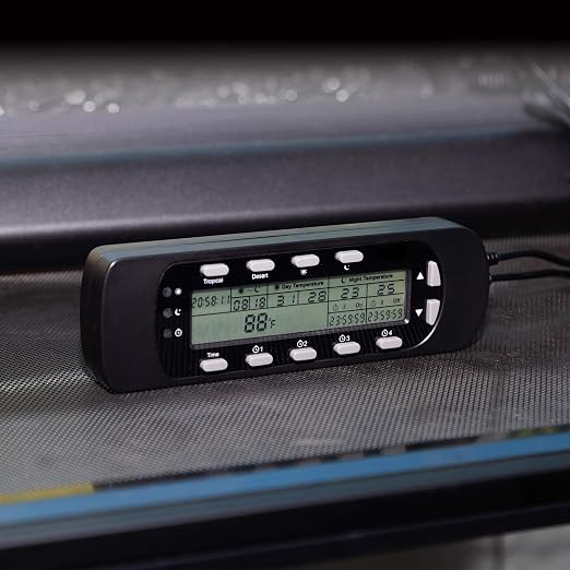 REPTI ZOO Reptile Thermostat Digital Outlet Temperature Timer Troptical or Desert Mode with Day Night Control for Aquarium Reptiles Terrarium Humidistat Mushroom Fermentation,Easy Setup (THC16)