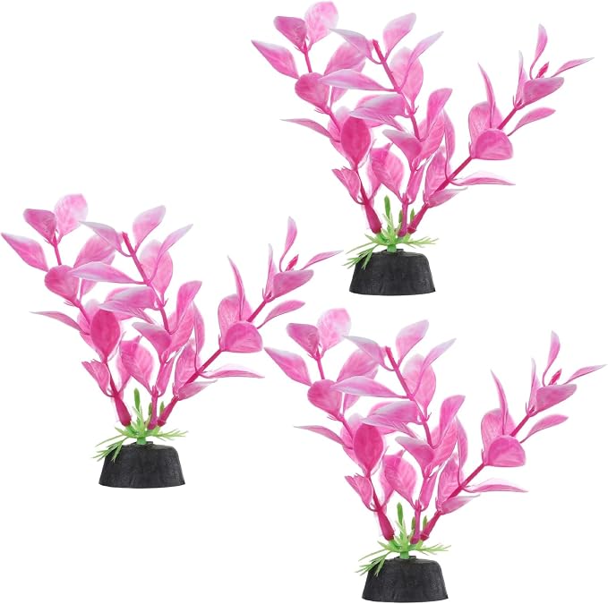 3 Pcs Small Aquarium Plants for Betta Fish Tank, 4 Inch Aquatic Water Grass Decoration Pink Betta Hammock Plant Small Fish Tank Decor Aquarium Plants Decorations