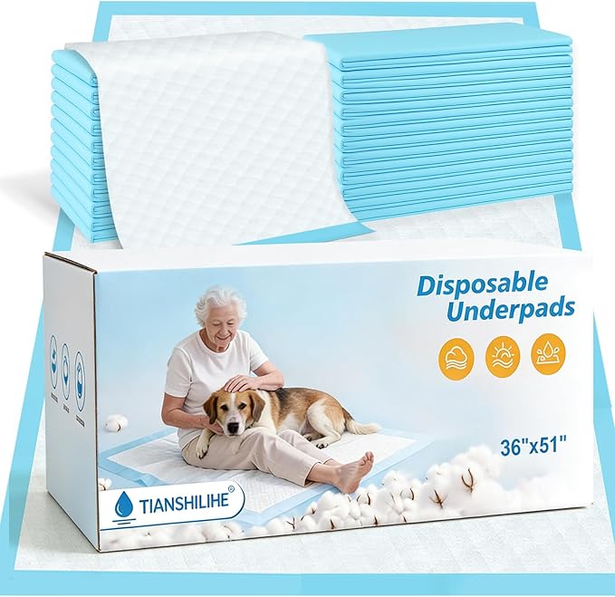 Puppy Pee Pads for Dogs 51"x36" 100 Count, Extra Large Dog Pee Pads, XXXXL Leak-Proof & Super Absorbent Dog Pee Pads, Thicken Disposable Potty Pads Puppy Training Pads for Cats Rabbits