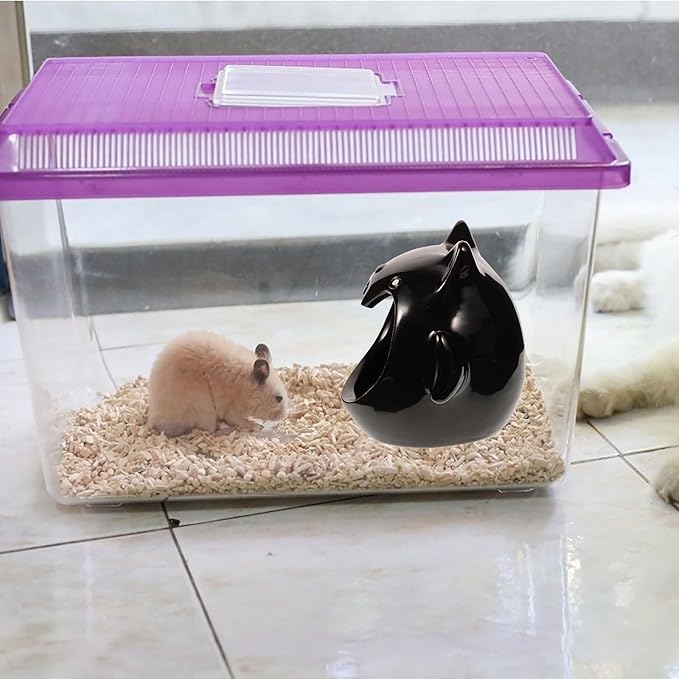 Ipetboom Ceramic Hamster Hideout Bat Shape Cooling Nest for Small Pets Perfect for Hamsters Gerbils and Chinchillas - All Season Use
