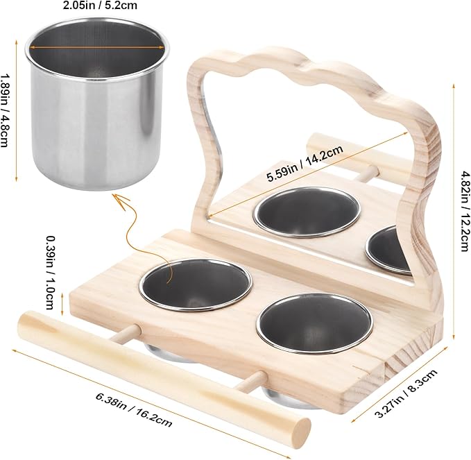 Natural Wood Bird Perch, Parrot Cage Accessories, Suitable for Parakeets, Cockatiels, Lovebirds, Tool-Free Adjustable Bird Cage Supplies & Bird Toys