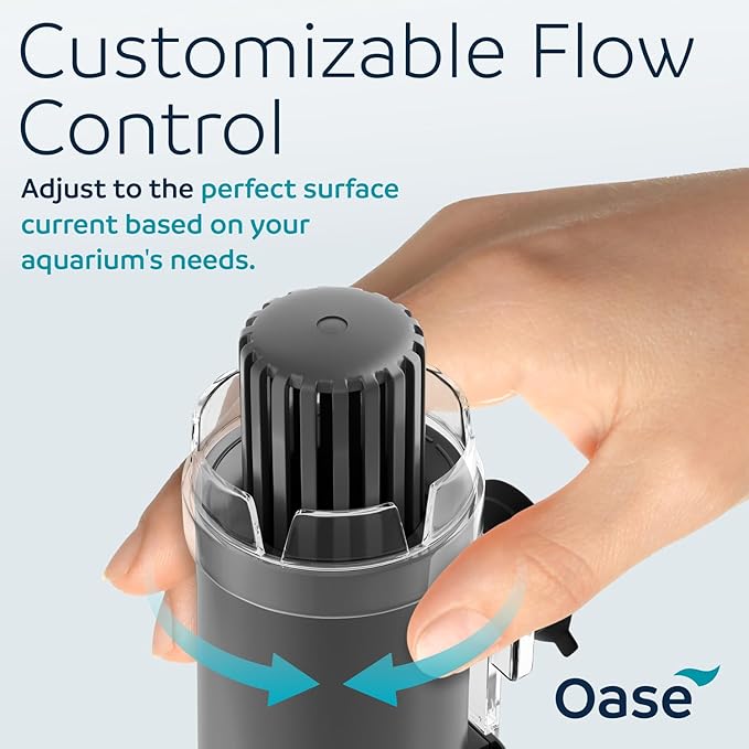 OASE CrystalSkim 600 Surface Skimmer for Freshwater and Marine Aquariums – Compact Internal Filter for Film Oil and Debris Removal, Quiet, Adjustable Flow, Shrimp-Safe, for Tanks up to 160 Gal / 600 L