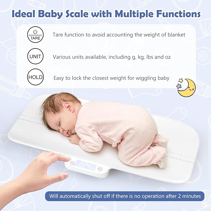 HONEY JOY Baby Scale, Pet Scale, 66lb Digital Infant Scale with Hold Function, Weight and Height Track, Multi-Function Toddler Scale, Accurate Baby Weighing Scale for Newborn&Cat&Dog, kg/lb/oz