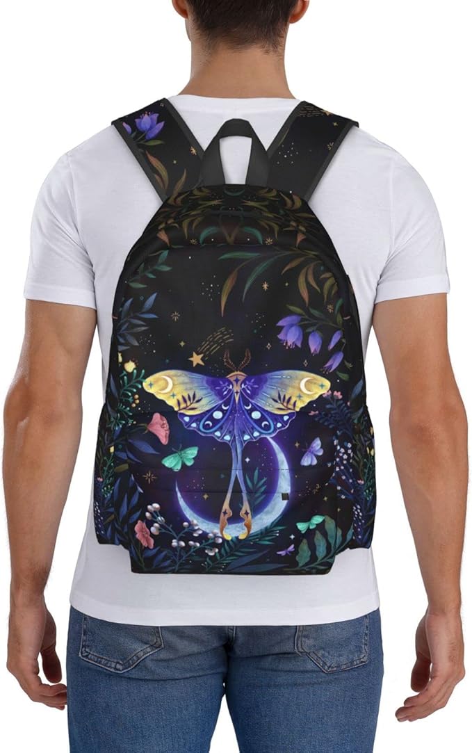 Moon-Moth Backpack for Women 16.7 inch Travel Casual Laptop Backpack Lightweight Waterproof Durable Hiking Daypack