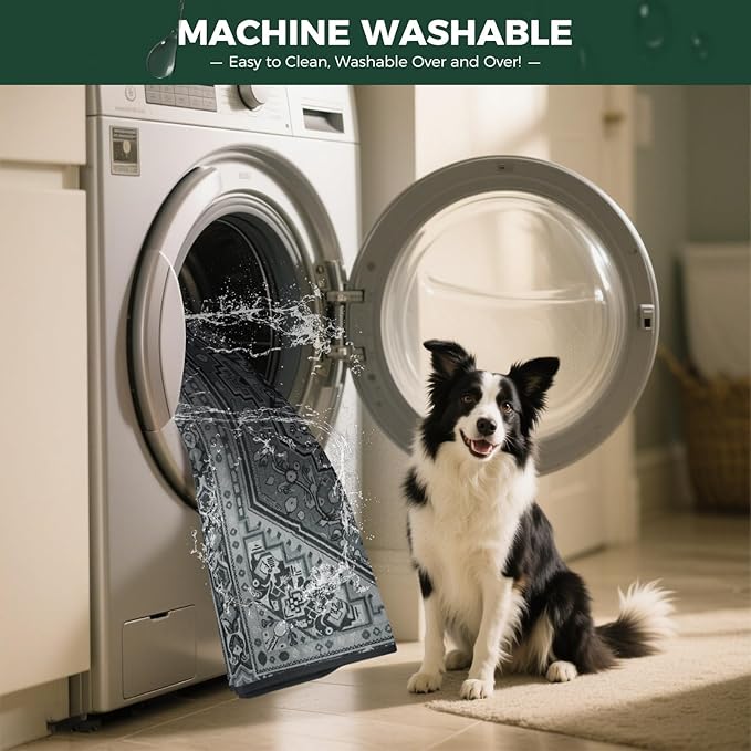 FXW Washable Pee Pads for Dogs, Puppy Pads with Super Absorbent, Specifically Designed for 42inch Cages, 27" x 41" Rectangle, Boho Grey, 2 Packs