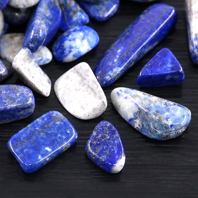 WAYBER Crushed Deep Blue Lapis Lazuli, Decorative Gravel Stones, 2 Pounds | Toxin-Free, Fade-Resistant, Ideal for Reiki Healing, DIY Crafts, Vase Filler, Aquarium & Bonsai Decoration