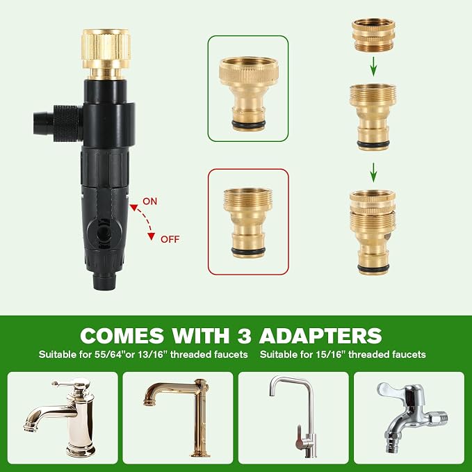 Aquarium Siphon Vacuum Gravel Cleaner Kit for Fish Tank（32ft） | Cleaning Gravel & Sand, Fish Tank Water Changer Metal Faucet Connector with Long Hose Drain & Fill