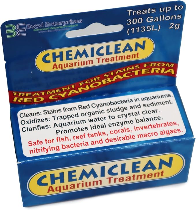 Boyd Chemiclean 2g Treats up to 300 Gallons - Effective Cyanobacteria Chemi-Clean for Marine & Freshwater Aquariums, Safe for Fish, Corals & Invertebrates