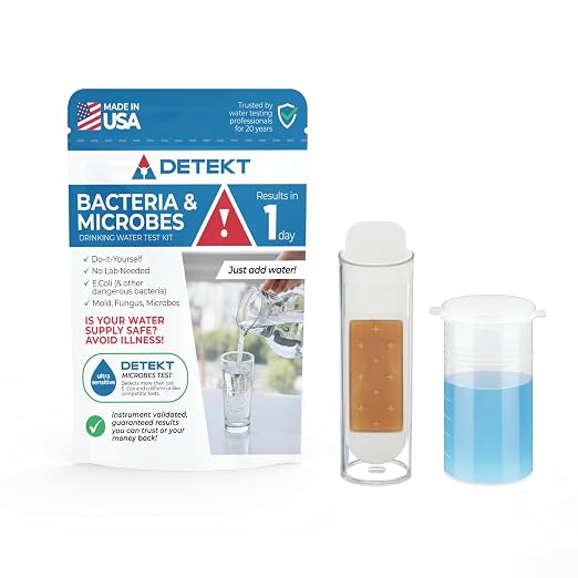 Detekt® Bacteria in Water Test Kit - Drinking, Tap & Well Water - 72 Hrs