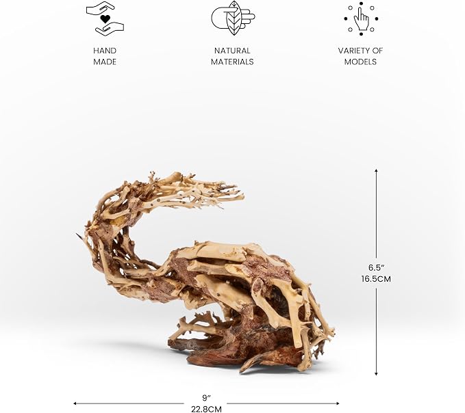 Ultum Nature Systems Bonsai - Handcrafted Hardscape Driftwood for Aquarium, Terrarium, Vivarium, Natural Aquascape Hardscape Decorations, Aquascaping Hardscape for Live Aquatic Plants - 001, Small
