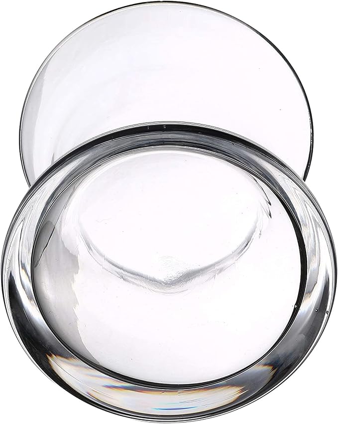 Unique Bouquet Vase, 7" W 7" H, Clear Short Hurricane Concave Flowers Glass Vase for Home Wedding Event Decor (1 Piece)
