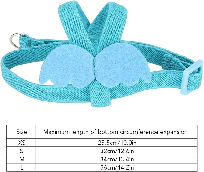 Pet Parrot Bird Harness Leash, Adjustable Parrot Nylon Leash Bird Flight Harness Vest, Bird Flying Clothes with Rope Parrot Flight Suit with Leash for Parakeets Cockatiels Conures Budgies(XS)