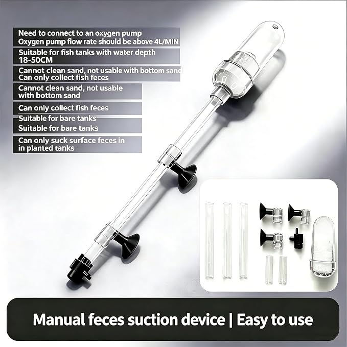 Gravel Vacuum for Aquarium Fish Tanks Gravel Vacuum Cleaner Set with USB for Remove Dirt, Change Water, Wash Sand, Water Shower, Water Circulation