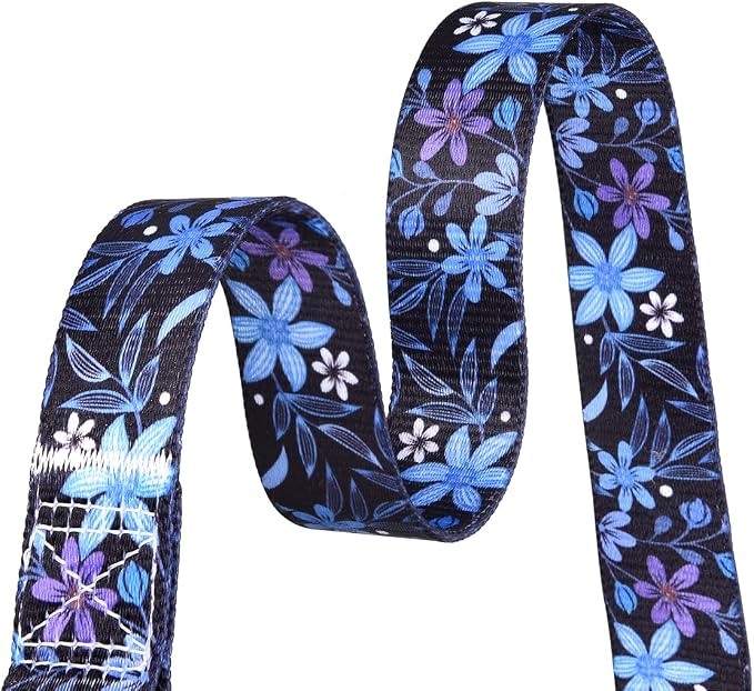 Mihqy Dog Collar with Bohemia Floral Tribal Geometric Patterns - Soft Ethnic Style Collar Adjustable for Small Medium Large Dogs(Floral Blue,XS)