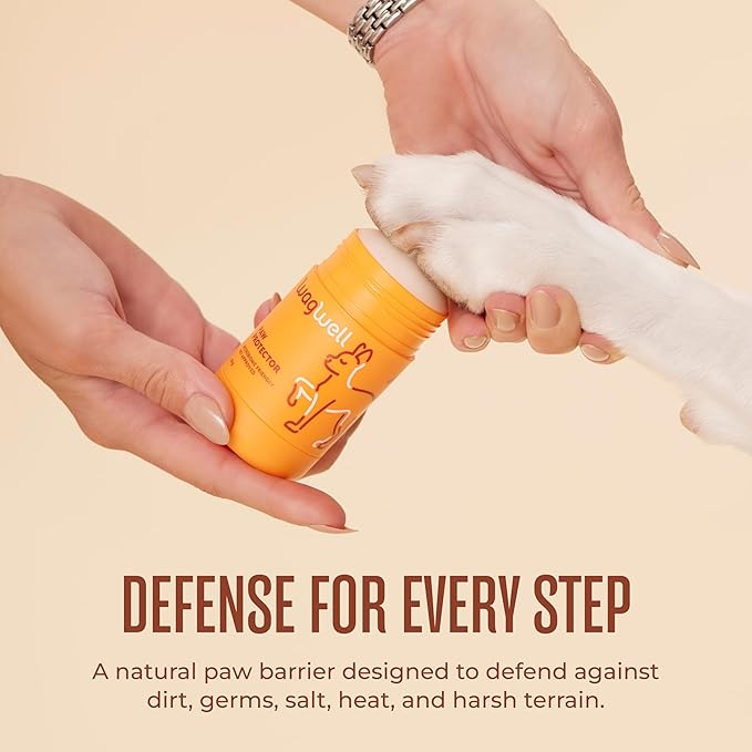 WagWell Paw Protector Dog Paw Balm | Lick-Safe, Vet-Approved Paw & Nose Balm | Microbiome-Friendly, Dermatologist Tested | Hot Pavement & Cold Weather Protection | To Hydrate, Condition & Protect Paws