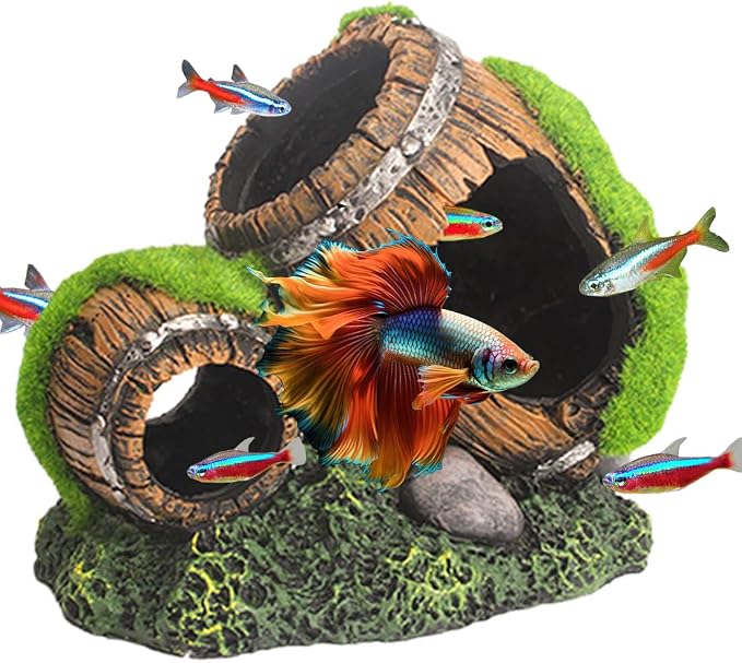 Betta Fish Cave Aquarium Hideout, Small Fish Tank Ornament, Aquarium Tank Accessories Decorations