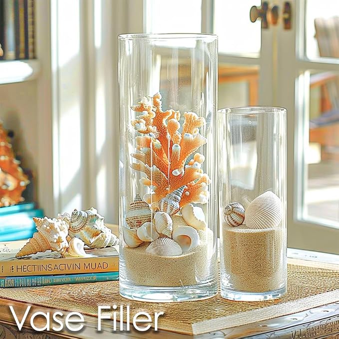 Decorative Natural Sand, 2 lbs Refill Pack for Vases & Kids Sandbox Play | 0.5-1mm,Washed and Baked Dry,Wedding Ceremony,Home Centerpieces,Resin Arts Crafts,Texture Painting,Aquarium Tank,Zen Garden