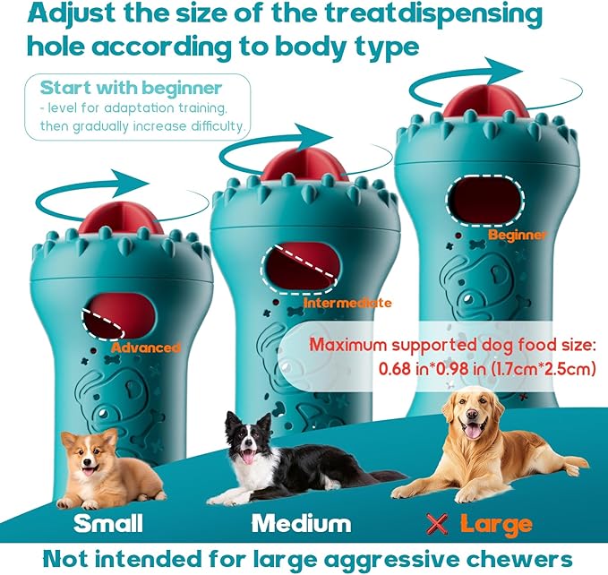 knitly Interactive Dog Toys, Adjustable Treat Dispensing Toy to Keep Them Busy, Dog Enrichment for Brain Stimulation & Cognitive for Puppy Puzzle to Reduce Boredom-Ideal Gift for All Dogs(Rigid Nylon)