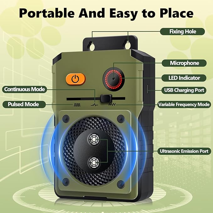 Rechargeable Ultrasonic Dog Control Devices, Anti Barking Device for Dogs 33FT Silencer Sonic Barking Deterrent for Indoor/Outdoor, Auto Bark Deterrent Devices with 3 Modes Safe for Dog & People