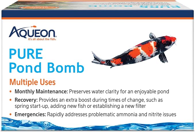 Aqueon Pure Pond Bomb, Reduces Organic Waste, Ammonia and Nitrates, Pond Maintenance and Biological Boost, Treats 2500 Gallons, 1-Pack