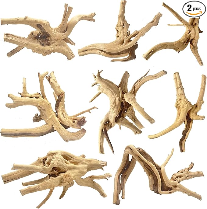 Jorewood Natural Small Spiderwood Driftwood for Aquarium Decor Rptile Fish Tank Decoration Assort Branch 4-7'' 8 Pcs
