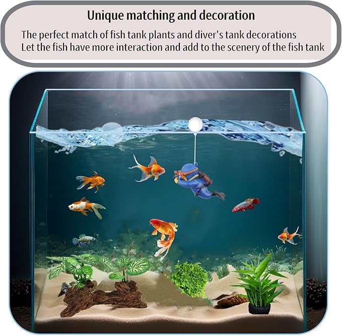 Fish Tank Decorations, Artificial Driftwood with Plants Aquarium Decor Ornaments for Betta Fish Hideout, Natural Aquarium Decoration Adds Color and Shelter