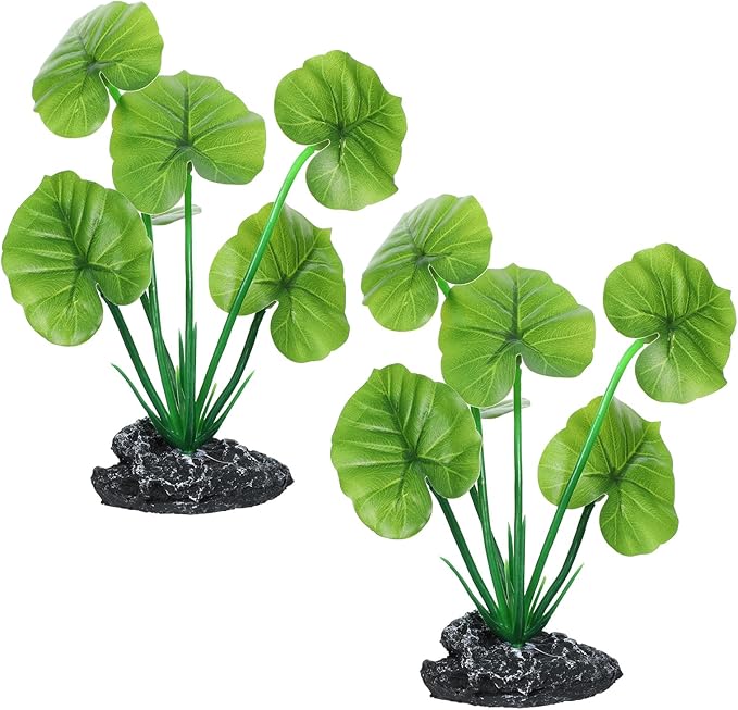 2 Pack Aquarium Silk Aquarium Plants, Artificial Plastic Plant for Small Tank, Goldfish, Fish Hides (6 Inch)