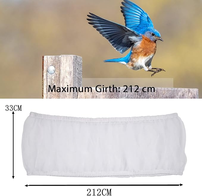 Hakeeta Bird Cage Skirt, Mesh Bird Seed Catcher, Birds Cage Airy Net Cover, Soft Nylon Ventilated Skirt Traps Cage Basket Seed Guard Parrot with Adjustable Drawstring.(Large Size-XL(White)