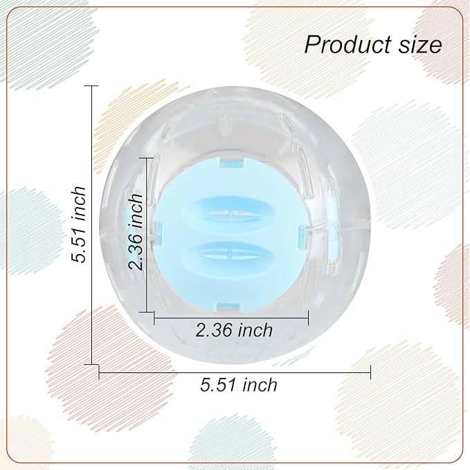 Andiker Hamster Ball, 5.52in Transparent Exercise Ball with Breathable Holes for Small Animals to Keep Fit or Do More Sports