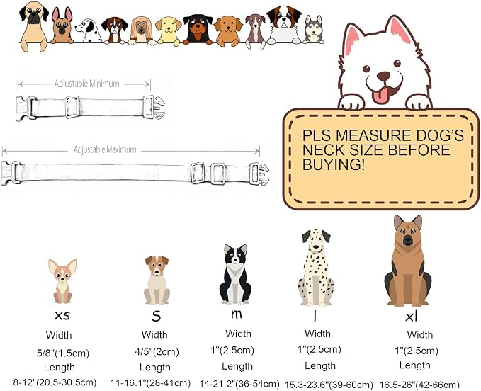 DOGWONG Cute Pet Dog Collar Pink Flamingos Cotton Dog Collar- Soft Girl Puppy Adjustable Pet Collars for Small Medium Large Dogs,M