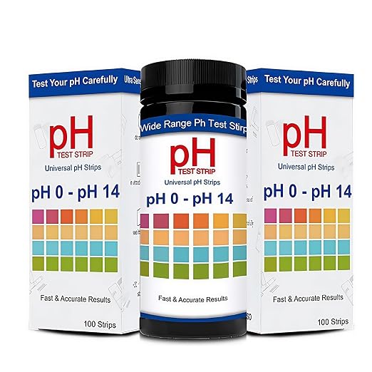 pH Test Strips 0-14 100pcs Universal PH Test Strips, pH Strips for Urine and Saliva Testing, Litmus Paper PH Test Strips for Liquid Testing, Water, Labs, Aquariums, Gyms, Pools, Quick to Test