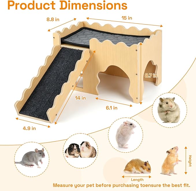 Guinea Pig Hideout Cave House - Natural Rock-Style Small Animal Hideaway for Guinea Pigs & Rabbits, Extra Large Indoor Habitat with Waterproof Liner Included, Chew Proof（Classic Style）