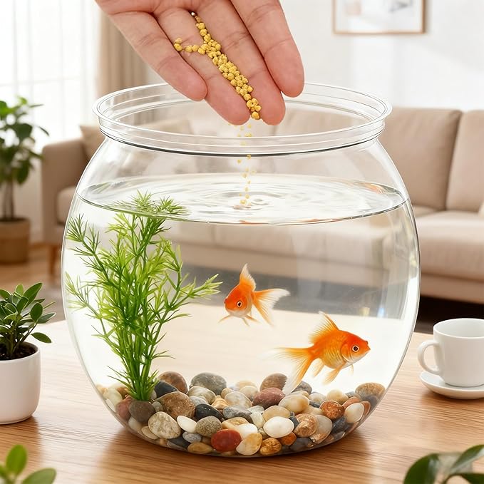 Mini Plastic Fish Bowl, 27 Oz Decorative Small Fishbowl, Round Plastic Fish Tank, Unbreakable Aquarium Fish-Bowls for Party Decorations, Centerpiece Vases, Hydroponic Planter and Home Decorations