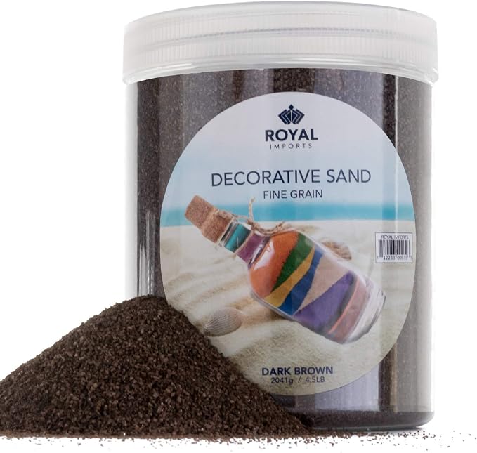 Royal Imports Decorative Beach Sand for Vase Filler, Wedding, Home Decor, Arts & Crafts, Fire Pit, Fireplace, Pet Tank Habitat - 4.5 LBS, Brown