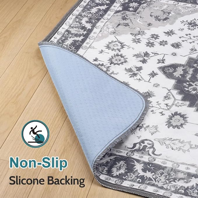 Washable Pee Pads for Dogs, 2 Pack Reusable Puppy Training Pads 40"x26" Super Absorbent Waterproof Dog Training Pads, Non-Slip Potty Pads, Whelping Pads Litter Mat Light Grey Medallion