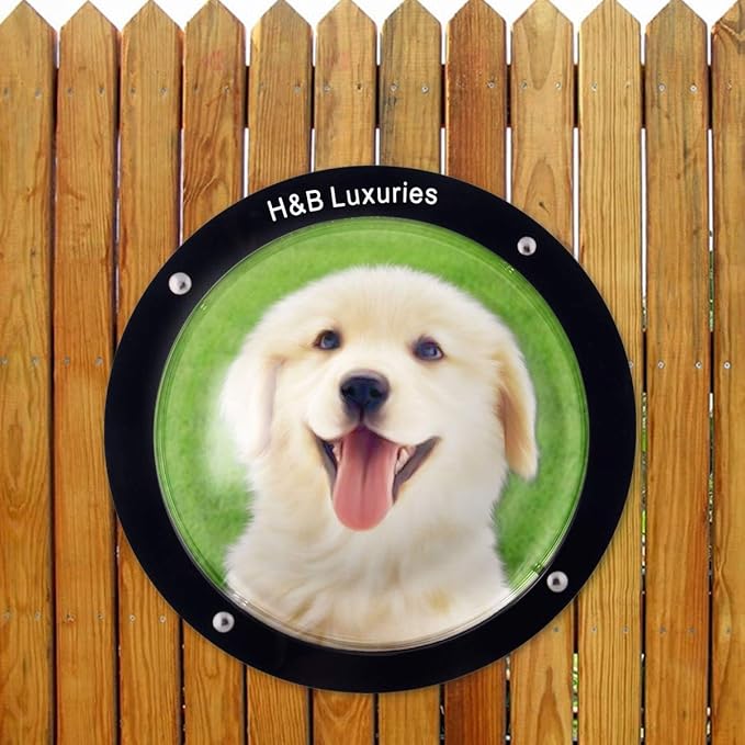 H&B Luxuries Durable Acrylic Dome Dog Window for Fence to View Outside for Satisfying Curious Pets FW058 (2-Pack)