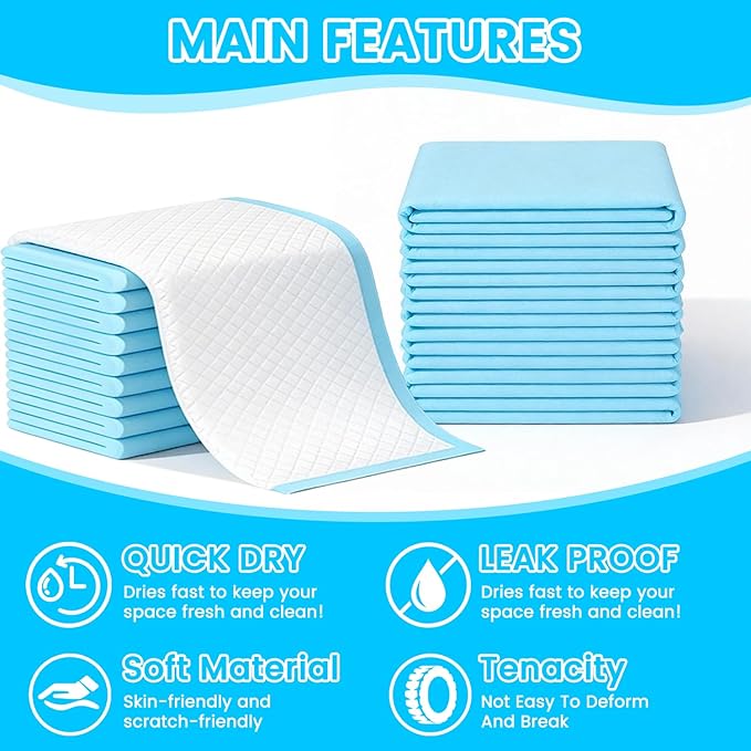 50 Pcs Bird Cage Liners, 17.7x23.6 Inch Disposable Absorbent Pads for Small Animal Enclosure Care