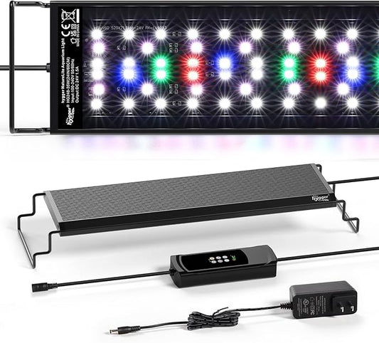 hygger Aquarium Light, 35W Full Spectrum Fish Tank LED Light, 24/7 Remote Control Adjustable Timer, Brightness and Color, Extendable Bracket, Power-Off Memory Plant Growth Lamp, Fits 24-30 Inch Tank