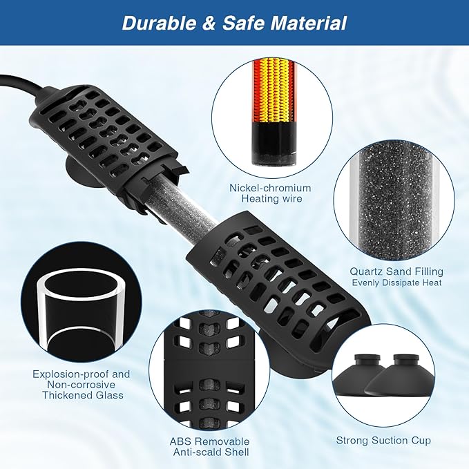 hygger 35W Small Aquarium Heater, Betta Fish Tank Heater with Adjustable Temperature External Controller and Over-Temperature Protection, for 8-16 Gallons Freshwater & Saltwater Fish Tank Turtle Tank