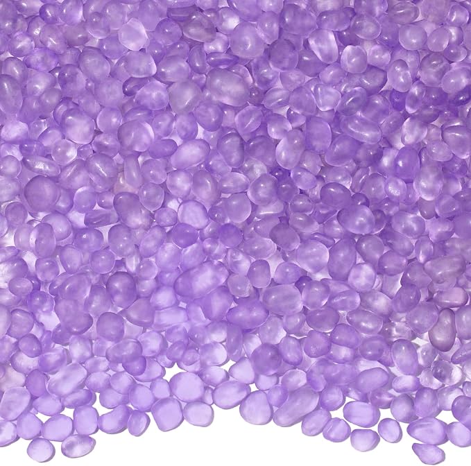 QEQEKAKA Sea Glass Stones for Crafts 1LB Lavender Pebbles Gemstones Bulk | Small Glass Stones for Beaching Wedding DIY Decor Aquarium Turtle Tank Vase Filler (405g/14.28oz)