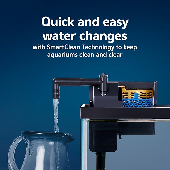 Aqueon SmartClean Power Filter with EcoRenew Filter Cartridge, Quick and Easy Water Changes, Quiet Operation, Adjustable Flow, for 20-30 Gallon Freshwater and Saltwater Aquariums, Large