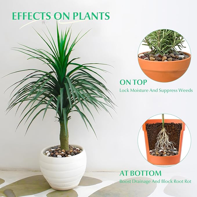 Mr. Fireglass Natural Polished Pebbles, 1.5-2 Inch Decorative Mixed Color Stones Aquarium Gravel River Rocks for Vase, Succulents, Landscaping and Home Decor (5-lb Bag)