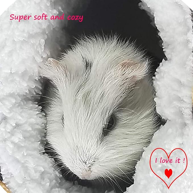 LEFTSTARER Hanging Tunnel for Small Animals Guinea Pig Accessories Sugar Glider Cage Accessories Hamster Rat Toys Ferret Hammock（Heart-Grey）