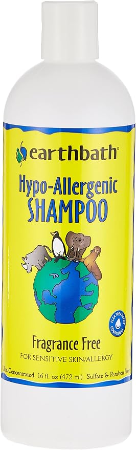 earthbath, Hypoallergenic Dog Shampoo - Fragrance Free Dog Shampoo for Allergies and Itching, Made in USA, Cruelty Free Dog Wash, Gentle Puppy Shampoo, Soothing Cat Shampoo - 16 Oz (1 Pack)