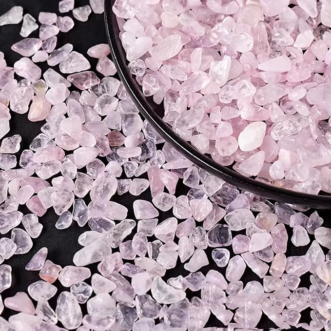 Erliway Rose Quartz Crystal Chips Bulk for Vase Filler Craft, 0.5 lb 7-9 mm | Natural Crushed Crystal Stone for Spell Jar, Aquarium Gravel, Reiki Healing Meditation, Jewelry Making, Resin Art, Home Décor